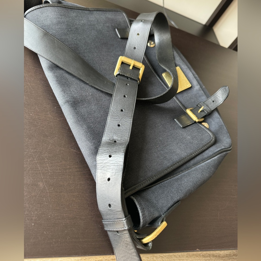 MULBERRY Messenger Satchel Document Shoulder Bag Gray Canvas - Picture 12 of 16